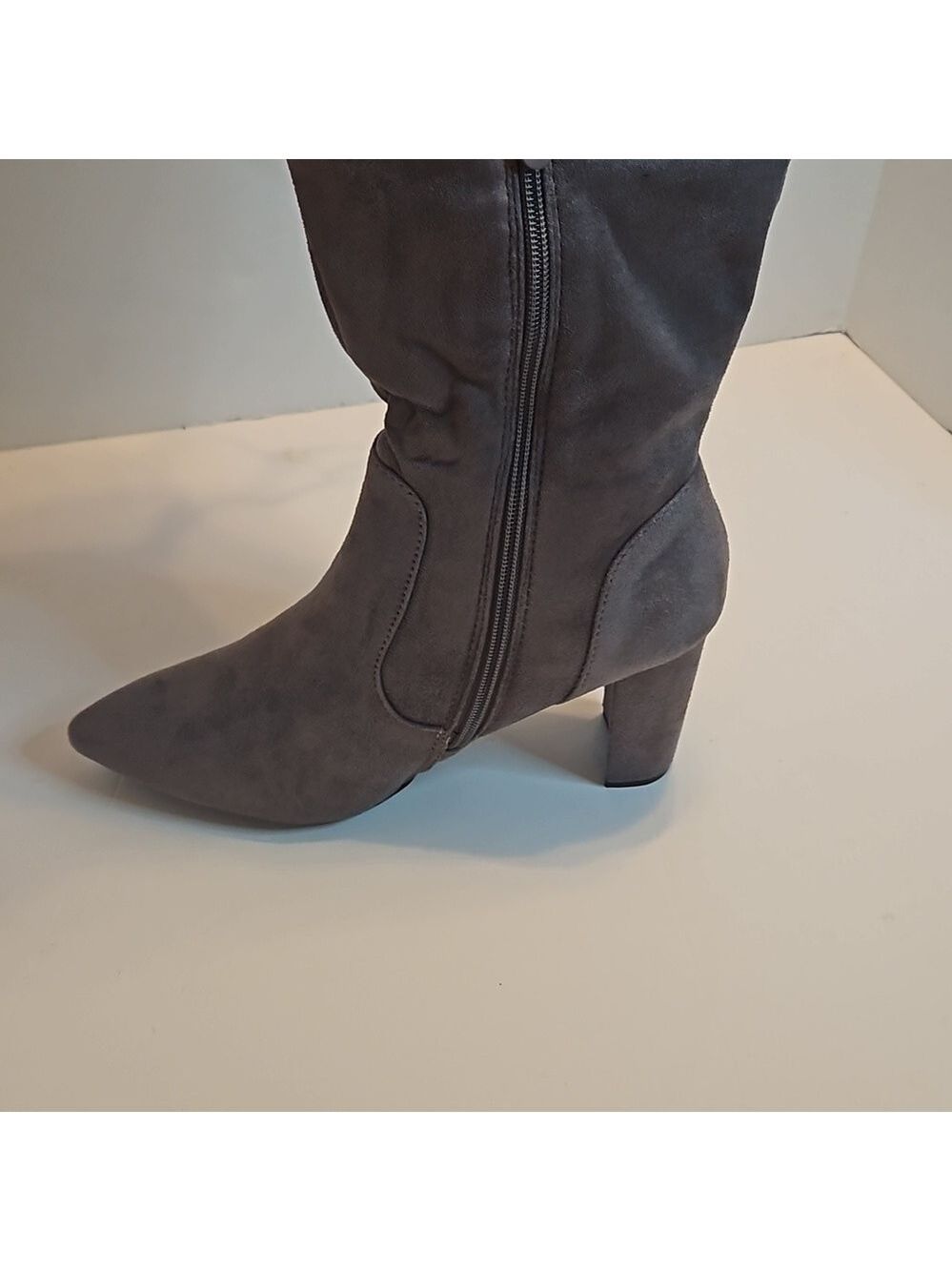 Dream Pairs Women’s Thigh-High Boots Chunky Heel Faux Suede Over Knee 3.5” - Picture 9 of 17